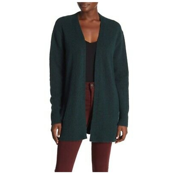 Madewell Merino Blend Walker Open Front Cardigan Green Forest Size Small - Picture 2 of 12